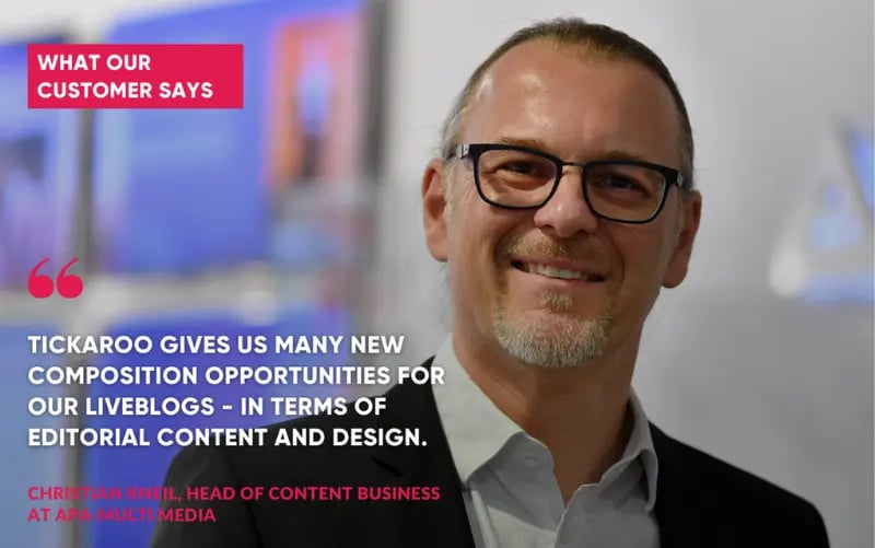 Christian Kneil, Head of Content Business von APA-Multi Media steht im Hauptsitz der APA und lächelt in die Kamera.
